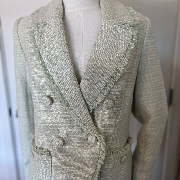 NWT HOUSE OF HARLOW 1960 Pistachio Tweed Blazer - Picture 10 of 12